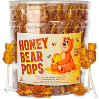 Honey Bear Pops Lollipop Suckers: Individually Wrapped Baby Bear Candy On A Stick By Espeez - Honey Bears (115 Count)