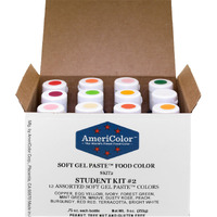 Food Coloring Americolor Student - Kit 2 12 .75 Ounce Bottles Soft Gel Paste Colors