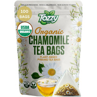 Tozzy Usda Organic Chamomile Tea - 100 Count (Pyramid Tea Bags) | Pure Plant-Based Ingredients | Eco-Conscious Packaging