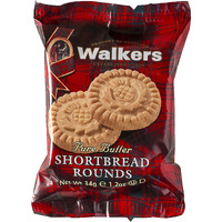 Walker's Shortbread Rounds 2 Count, Pure Butter Shortbread Cookies, 1.2 Oz Snack Packs (Pack Of 22)