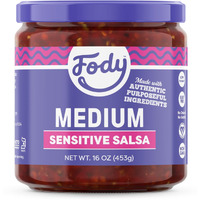Fody Foods Vegan Medium Salsa, Chunky Tomato Jalapeno Salsa, Low Fodmap Certified, Sensitive Recipe, Gut & Ibs Friendly, 16 Ounce, Packaging May Vary