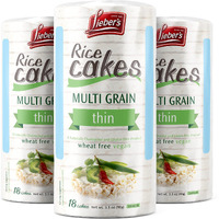 Liebers Rice Cakes, Kosher Certified Snack, Dairy Free, Wheat Free, Gluten Free, And Vegan Options (Pack Of 3) (Multi Grain)