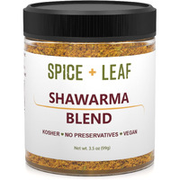Premium Shawarma Spice Seasoning By Spice + Leaf, 3.5 Oz - Kosher, Vegan Preservative Free Spice Blend For Middle Eastern Flavor. Vegetarian, Dairy Free And Salt Free