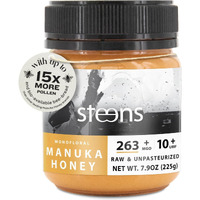 Steens Manuka Honey - Mgo 263+ - Pure & Raw 100% Certified Umf 10+ Manuka Honey - Bottled And Sealed In New Zealand - 1X 7.9 Oz Jar