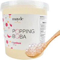 Mayde Popping Boba Pearls For Drinks, Desserts, & Breakfast Bowls (Lychee Flavor, 7 Pounds)