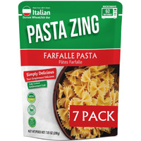 Pasta Zing Mircrowavable Farfalle Pasta Pack Of 7, 7.05 Ounce, | Ready To Eat In 60 Sec | Pasta -100% Italian Durum Wheat | Natural Ingredients | Side Dish | Easy Dinner
