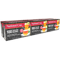 National Cup, Tagless Orange Pekoe And Pekoe Cut Black Tea Blend, Tea Bags, 100 Ct, Pack Of 6