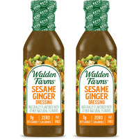 Walden Farms Sesame Ginger Dressing 12.Oz Bottle (2 Pack) - Fresh & Delicious, 0G Net Carbs Condiment, Kosher Certified - Great On Salads, Vegetables, Coleslaw, Wings, Shrimp Dipping Sauce & More