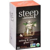 Steep By Bigelow Organic Oolong With Jasmine Green Tea, Caffeinated, 20 Count (Pack Of 6), 120 Total Tea Bags