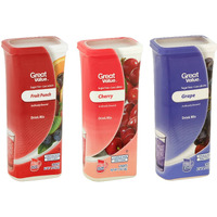 Great Value Drink Mix, Sugar Free, Fruit Punch, Cherry And Grape Bundle Of 3 Flavor Canisters. (Canister Designs May Vary)