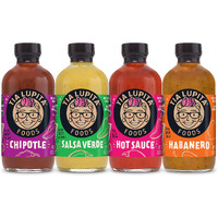 Tia Lupita Hot Sauce Variety Pack - 4 Bottles Of Flavorful Heat - Jalapeo, Salsa Verde, Habanero, Chipotle - Gluten-Free, Non-Gmo, Sugar Free, Low Sodium, Keto, No Carbs