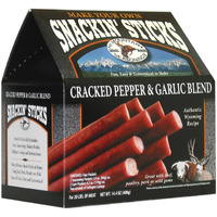 Hi Mountain | Snack Stick Seasoning Kit | Cracked Pepper & Garlic Blend | Includes Seasoning, Cure, Casings, & Directions | Seasons Up To 20Lbs Of Meat | Beef, Pork, Venison, Deer, & Wild Game