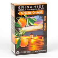 China Mist Iced Tea - Tropical Orange Black Tea Infusion - Refreshing And Delicious - Each Tea Bag Yields 1/2 Gallon - 4 Bags.