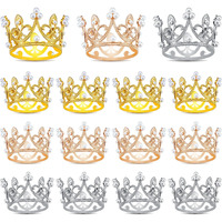 15 Pieces Crown Cake Topper Mini Crown Mini Crown Cake Topper Princess Cupcake Toppers Tiara Cake Topper For Women Lady Birthday Bridal Wedding Royal Themed Party Decorations(Pearl Style)
