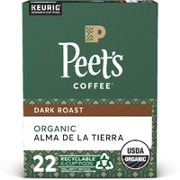Peets Coffee Organic Alma De La Tierra K-Cup Coffee Pods For Keurig Brewers, Dark Roast, 22 Pods