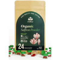 Zaffrus - Certified Organic Premium Saffron Powder For Cooking Saffron Rice, Paella, Risotto, Soup, Desserts & Herbal Teas. Pack Of 24 (3 Gram/ .105 Oz)