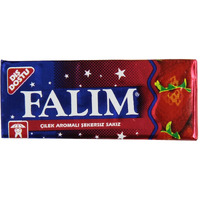 Falim Sugarless Plain Gum, Strawberry Flavored, 100 Piece