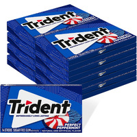 Trident Perfect Peppermint Sugar Free Gum, 14 Count (Pack Of 10)