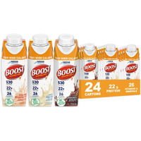 Boost Very High Calorie Nutritional Drink - Helps Weight Gain & Maintenance -530 Calories -26 Vitamins & Minerals - 22 G Protein - Variety Pack - Vanilla, Chocolate & Strawberry - 8 Fl Oz (Pack Of 24)