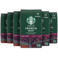 Starbucks Ground Coffee, Dark Roast Coffee, French Roast, 100% Arabica, 6 Bags (18 Oz Each)