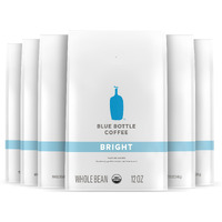 Blue Bottle Whole Bean Organic Coffee, Bright, Light Roast, 12 Ounce Bag (Pack Of 6)
