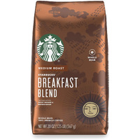 Starbucks Medium Roast Whole Bean Coffee - Breakfast Blend - 1 Bag (20 Oz.)