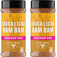 Fire & Smoke Society Chica Licka Bam Bam Chicken Seasoning | Bbq Seasonings And Rubs For Smoking And Grilling | Chicken Wings, Grilled Chicken, Poultry Seasoning | Black Pepper, Paprika, Garlic | Xl (2-Pack)