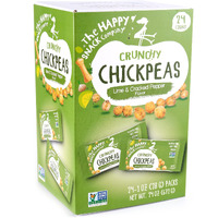 The Happy Snack Company Crunchy Chickpeas Lime & Cracked Pepper 24 X 1 Oz. 5G Plant Based Protein & 120 Cals. Gluten,Nut & Dairy Free, Non-Gmo And Vegan.