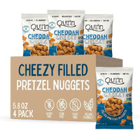 Quinn Cheddah Cheezy Filled Pretzel Nuggets - Made With Real Ingredients, Whole Grain Sorghum, Sea Salt, Vegan, Gluten Free, Dairy Free, Non-Gmo - 5.8 Oz (Pack Of 4)