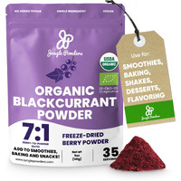 Jungle Powders Black Currant Powder Organic 5 Ounce Bag, Freeze Dried Currants Fruit Black Current Tea Juice, Blackcurrant Extract For Smoothies, Baking, Flavoring And Smoothies