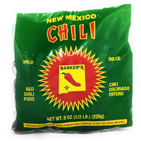 Barker's Dried Red Chili Pods, 8 Ounces - Mild - Grown In World Famous Chili Region Hatch, Nm - No Preservatives, Usa Product!