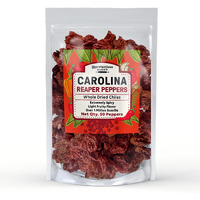 Unpretentious Whole Dried Carolina Reaper Chiles, Extremely Spicy Chiles, Hot Sauce (50 Count)