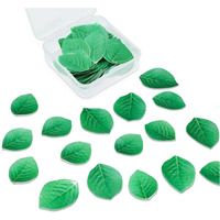 92Pcs Edible Leaves Edible Green Cake Cupcake Toppers Edible Wafer Paper Leaf Cake Decoration For Hawaii Aloha Summer Theme Wedding Birthday Baby Shower Party