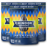 Chinook Seedery Roasted Sunflower Seeds - Jumbo Seeds Keto Snacks - Best For Snack Packs - Gluten Free, Non Gmo Snack Food Gifts - 4 Ounce (Pack Of 3) - Hatch Chile Flavor Pack
