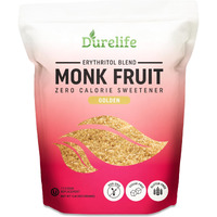 Durelife Golden Monk Fruit Sweetener, 1:1 Sugar Replacement, Keto Diet Friendly, Zero Calorie, Kosher Sugar Substitute, Golden - 1 Lb (Packaging May Vary)