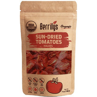 Berrilys Organic Sun-Dried Tomatoes, Salted, No Sulfur, No Preservatives, Kosher, Raw, Non-Gmo, Requires Pre-Treatment Or Cooking Before Consumption, 7Oz