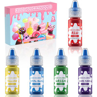 Food Coloring Liquid - 5 Food Grade Vibrant Colors Food Coloring Liquid Set, Food Dye Color For Baking, Icing, Cookie, Cake Decorating, Easter Egg, Diy Making Supplies Kit (0.25 Fl Oz (Pack Of 5))