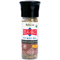 Redmond Real Sea Salt - Natural Unrefined Organic Gluten Free, Garlic Pepper Grinder