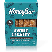 Honeybar Snack Bar | Certified Gluten Free | Non-Gmo | Vegetarian (Sweet & Salty, Pack Of 5 Bars)