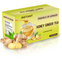 Essence Of Ginger Natural Honey Ginger Tea - 20 Packets - Instant Herbal Tea Bags Made With Real Pure Honey And Fresh Ginger Root - Caffeine Free