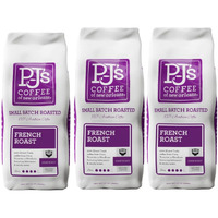 Pj's Coffee - French Roast Ground Coffee (Pack Of 3) - Intense & Bold Dark Roast With Smoky Overtones