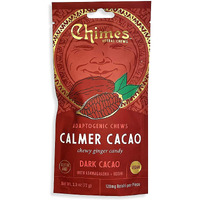 Chimes Calmer Cacao Adaptogen Ginger Chews Candy - (1 Pack With Ashwagandha, Reishi And Dark Cacao With Theobromine) Vegan, Gluten Free
