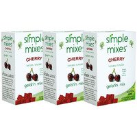 Simple Mixes Natural Gelatin Dessert, Cherry, Healthy Snacks, Lactose, Fat & Gluten Free, Kosher, 3.1 Oz Per Package, 3 Count