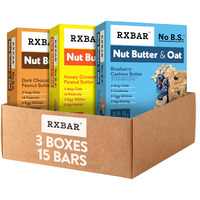 Rxbar Nut Butter And Oat Protein Bars, Protein Snack, Snack Bars, Variety Pack (3 Boxes, 15 Bars)