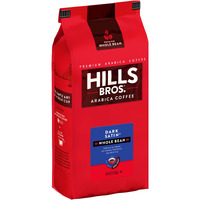Hills Bros Dark Satin Whole Bean Coffee, Dark Roast - Arabica Coffee Beans - Full-Bodied Dark Blend Coffee With Bold Flavor, Intensity And A Smooth Finish (32 Oz. Bag)