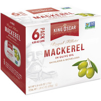 King Oscar Skinless & Boneless Mackerel In Olive Oil, 4.05-Ounce Cans (Pack Of 6)