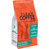 Clean Coffee Co. | Low Acid Coffee, 12Oz Bag Ground Coffee | Medium Roast From Papua New Guinea | Toxin And Mold Free, Antioxidant Rich, Smooth Taste For Espresso, French Press, Or Iced Coffee