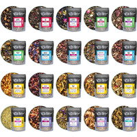 Tiesta Tea - Discovery Tea Sampler Dry Flight Set | High To No Caffeine Hot & Iced Tea, Up To 200 Cups | Loose Leaf Tea Variety Pack With Green, Herbal, Black & Chai Tea - 20 Resealable Sample Pouches
