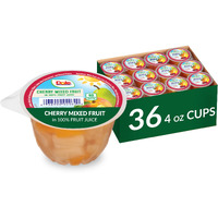 Dole Fruit Bowls Cherry Mixed Fruit In 100% Juice Snacks, 4Oz 36 Total Cups, Gluten & Dairy Free, Bulk Lunch Snacks For Kids & Adults