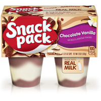 Snack Pack Chocolate Vanilla Pudding Cups, 4 Count, 12 Pack
